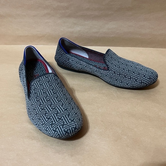 Rothy's | The Loafer Charcoal Grid Retired Knit Slip On Flats Loafers Size 6.5 - Picture 1 of 16
